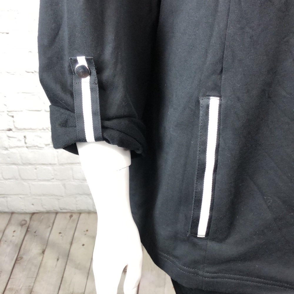1X 3X Black French Terry Jacket Plus Size - Picture 6 of 7